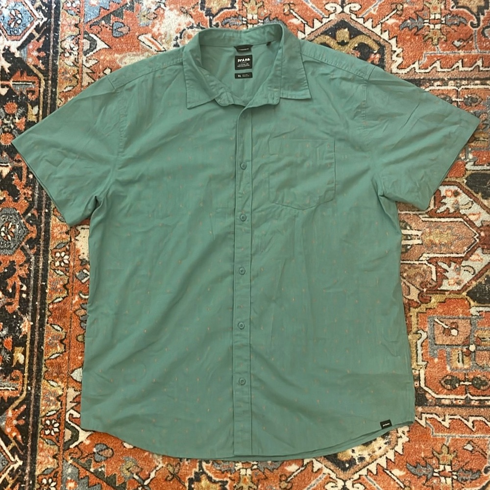 Men’s Prana Groveland Tee Shirt Green Cactus | Size XL